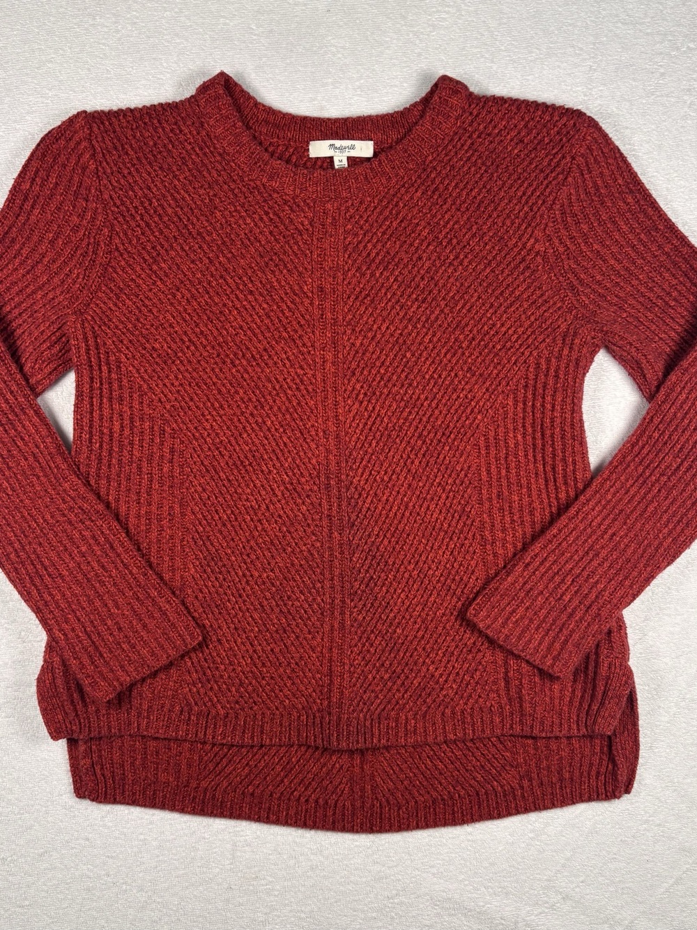 Madewell Thick Knit Pullover Sweater Red Medium